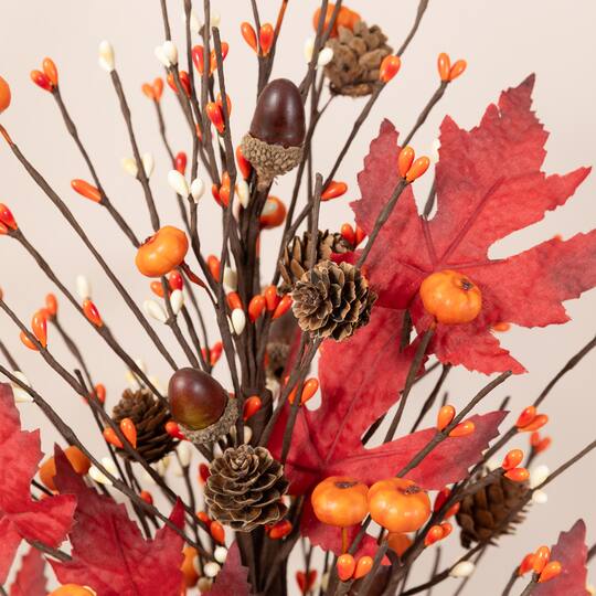 Glitzhome® 21" Fall Burgundy Leaves Table Tree